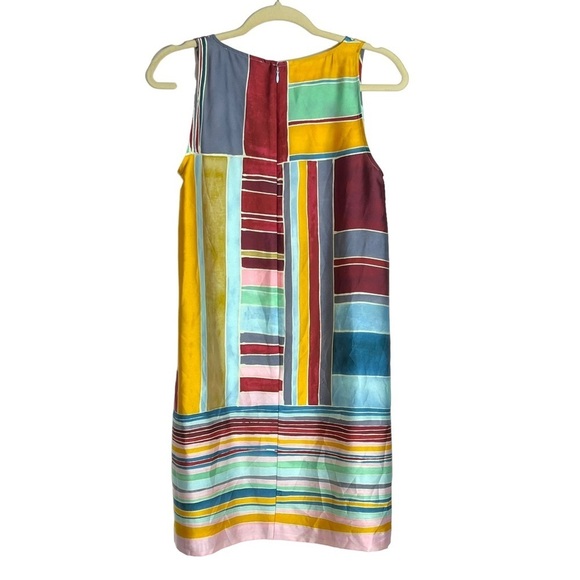 LOFT Abstract Color Block Mini Shift Dress, Small Petite - Picture 2 of 6